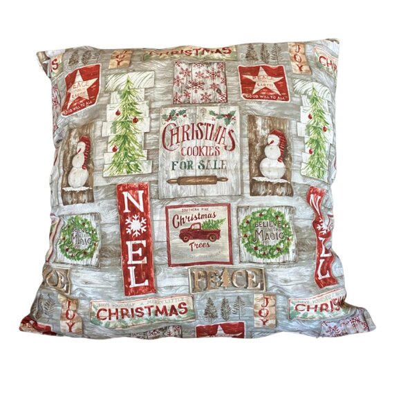 Christmas Themed Pillow Cover - Handmade - Picture 1 of 2